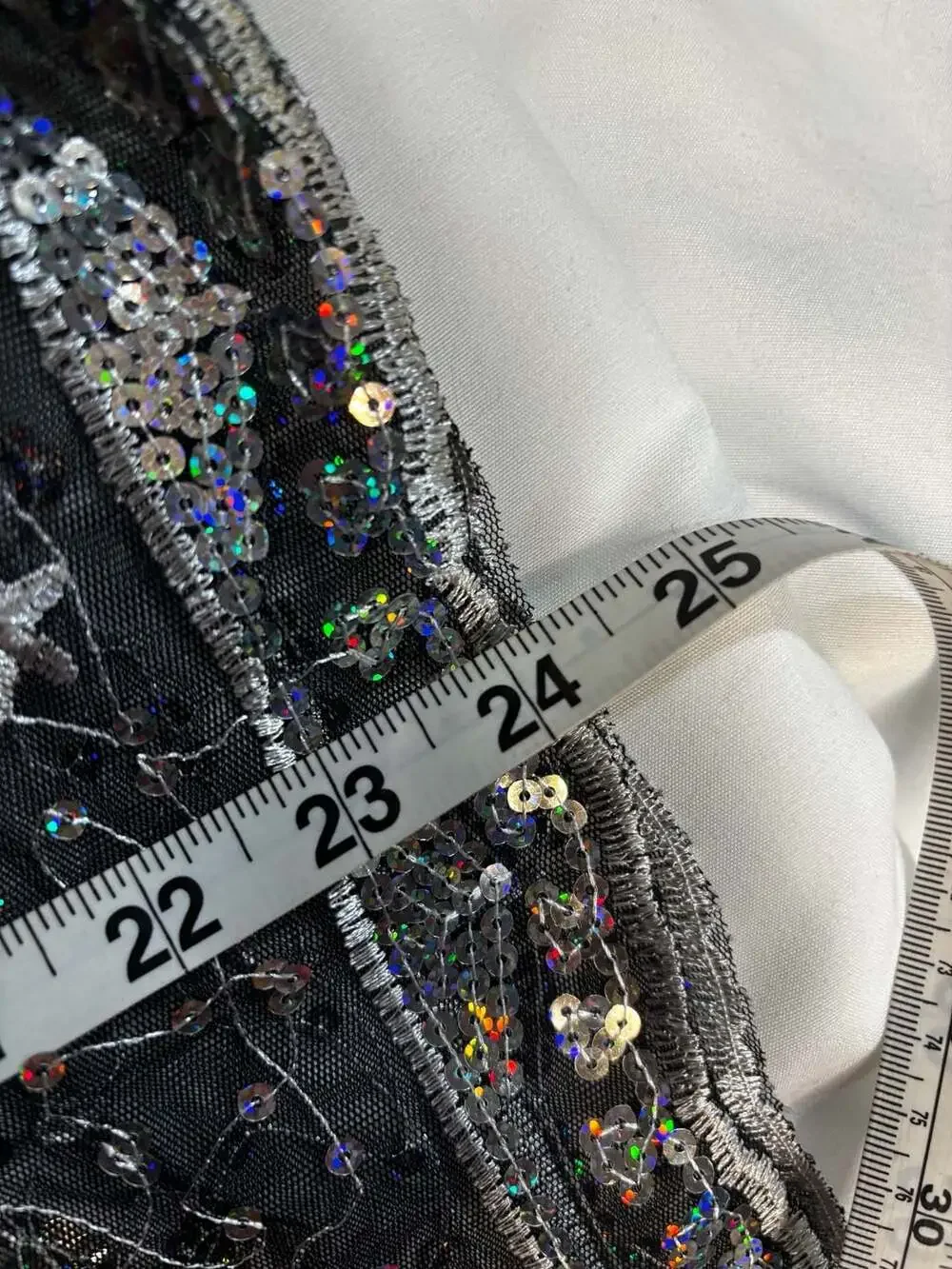 Celestial Star and Moon Pattern Sheer Black Sequin Embroidered Festival Shawl